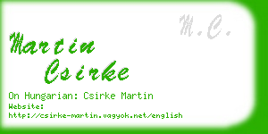 martin csirke business card